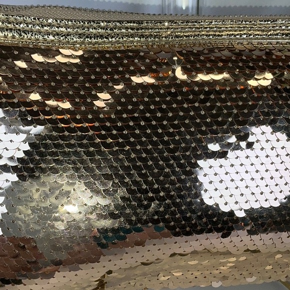 COACH POPPY VINTAGE GOLD SEQUINS WRISTLET BAG - Picture 7 of 12